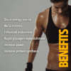 FEMALE-ATHLETE-IN-VEST-TOP-WITH-BENEFITS-OF-TIME-4-CARBS-PRODUCT-PRINTED-NEXT TO