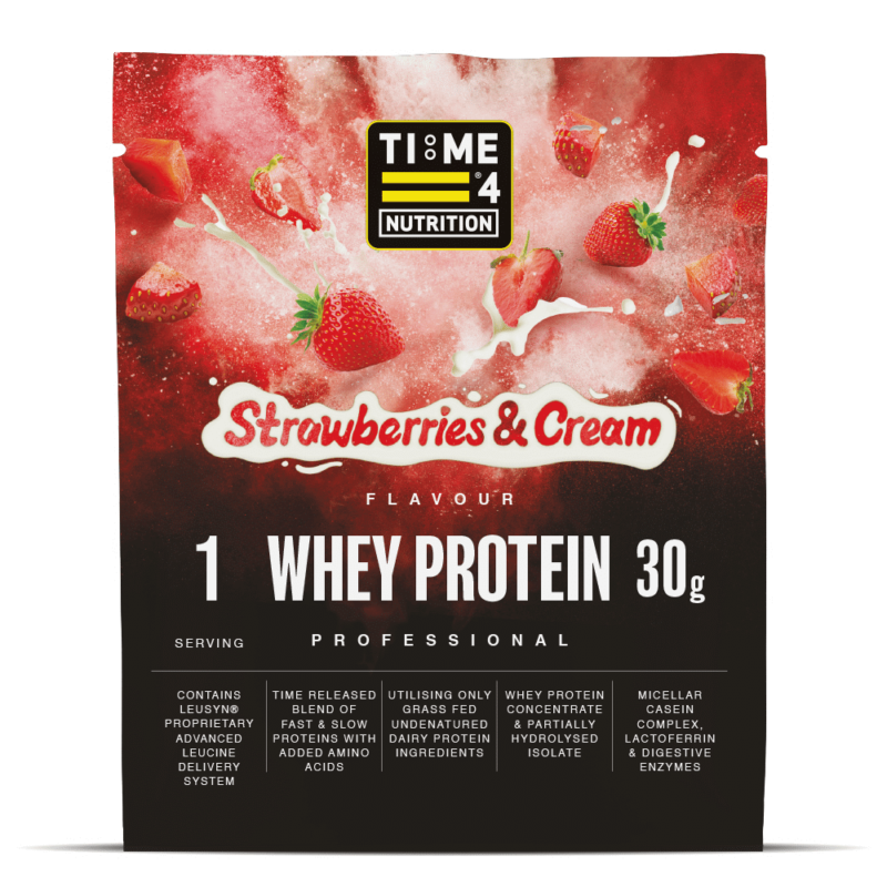 Time 4 whey protein single 30g sachet strawberries and cream flavour