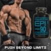 optimised-research-labs-epicatechin-epi-90-pot-topless-male-bodybuilder-holding-weights